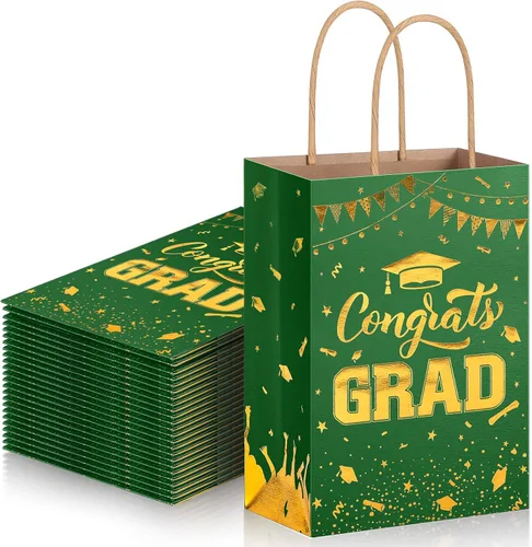 Vista 9 de TaoBary 24 bolsas de regalo de graduación de arcoíris negro 2026, bolsas de felicitaciones de graduación, recuerdos de fiesta con asas, regalos