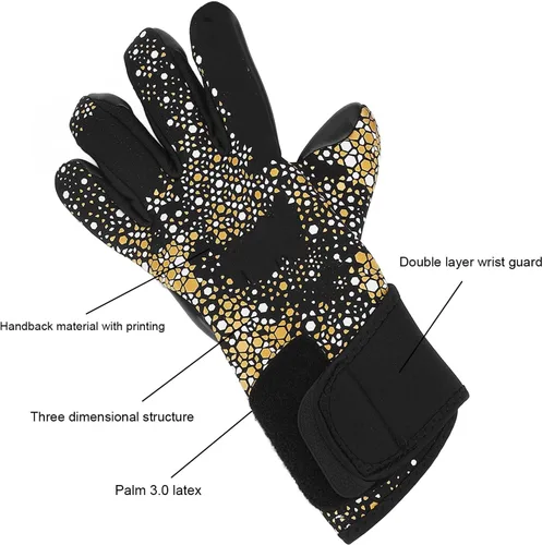 Vista 4 de Alomejor Guantes de portero, palma de látex antideslizante con reverso de neopreno transpirable para fútbol y fútbol