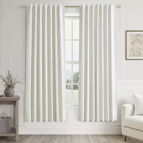 Vista 30 de UHITECH Cortinas opacas de 35 pulgadas de largo para sala de estar, 2 paneles, cortina opaca corta para cocina para ventanas pequeñas, cortinas