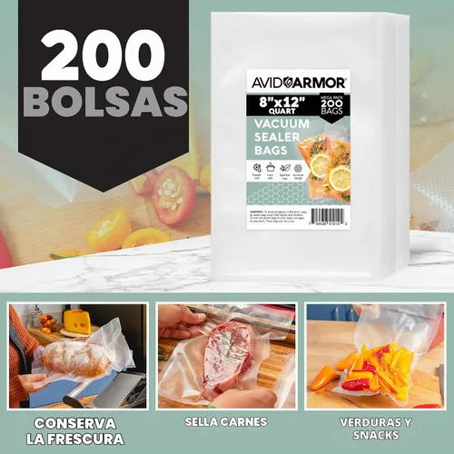 Vista 6 de Avid Armor Bolsas selladoras al vacío de 200 cuartos de galón de 8 x 12 pulgadas para guardar alimentos, grado comercial, sin BPA, resistentes