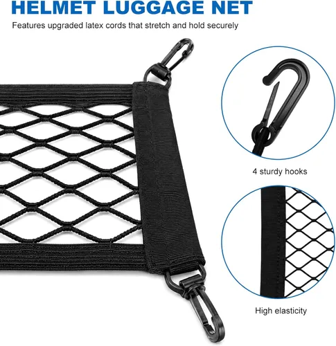 Vista 3 de Red de carga para motocicleta, casco de equipaje, malla elástica