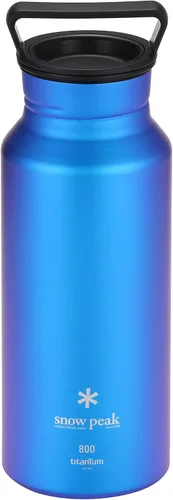 Vista 2 de Botella Snow Peak Titanium Aurora, Durable, Liviana, Botella de Agua para Acampada, Senderismo, Mochilero, Azul, 800ml Duradero, ligero, camping
