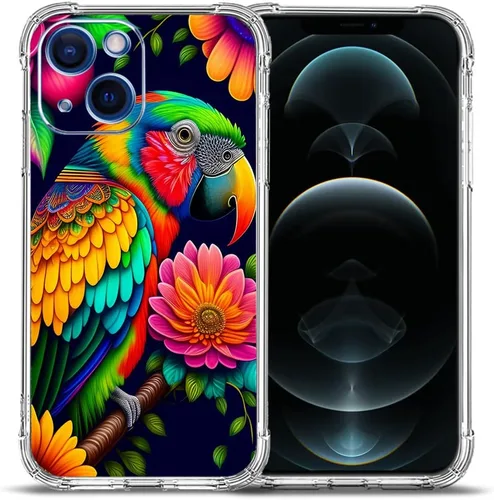 Vista 26 de Funda para iPhone 12, diseño de mariposas azules, rosas, protección contra caídas, a prueba de golpes, TPU de cuerpo completo, resistente a