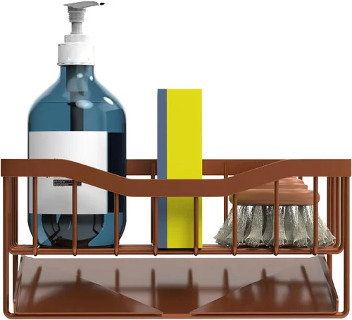 Vista 6 de Vanwood Soporte de esponja para fregadero de cocina con bandeja de drenaje automático, organizador de fregadero de cocina, organizador de cocina