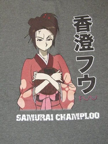 Vista 2 de Samurai Champloo Fuu Kanji Logo Camiseta para hombre con gráfico de carbón jaspeado