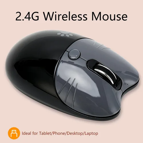 Vista 2 de BT5.1 Mouse inalámbrico, clic ultra silencioso y diseño portátil compacto para niñas, alternativa de 2.4 GHz con modo de suspensión automático