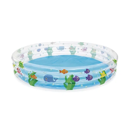 Vista 2 de Bestway Piscina Hinchable Infantil 3 Aros Transparente Vida Marina 183x33 cm +2 Años Jardin 51005