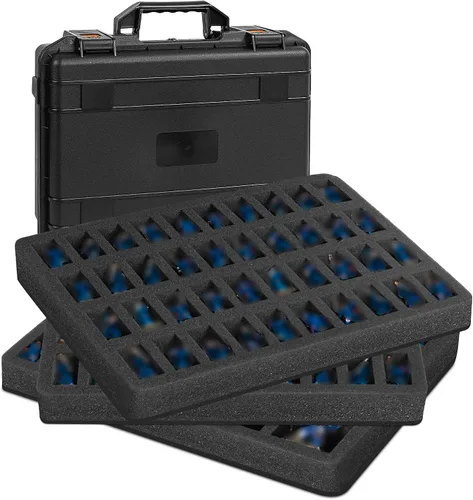 Vista 9 de Funda de almacenamiento en miniatura, funda rígida resistente en miniatura TORIBIO de 48 ranuras compatible con D&D DND Minis y más