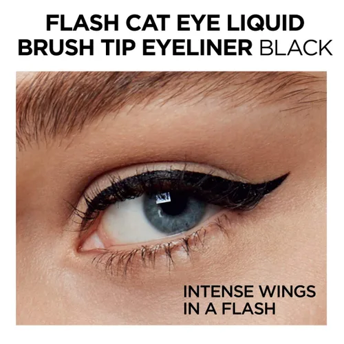 Vista 12 de L'Oreal Paris Makeup Infallible Flash Cat Eye Delineador de ojos líquido impermeable, negro, 0.44 onzas