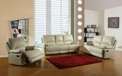 Vista 35 de Blackjack Furniture Brantley Collection - Sofá biplaza reclinable tapizado de cuero con consola, asientos acolchados de felpa con bobina Marrón