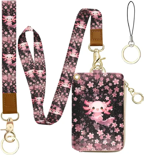 Vista 30 de bolimoss Soporte para credencial de sol y luna y cartera con cordón, cordones removibles para maestras, cartera para mujeres con correa para la Sol