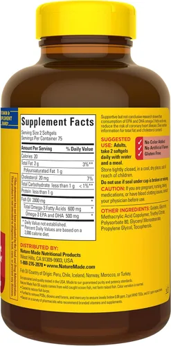 Vista 7 de Nature Made Aceite de pescado con omega 3, cápsulas blandas de 1000 mg, 150