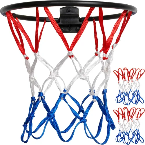Vista 8 de LAO XUE 2 Pack Mini Basketball Net Replacement,8 Loops Indoor Outdoor Nets,Suitable for Doors and Walls Blanco