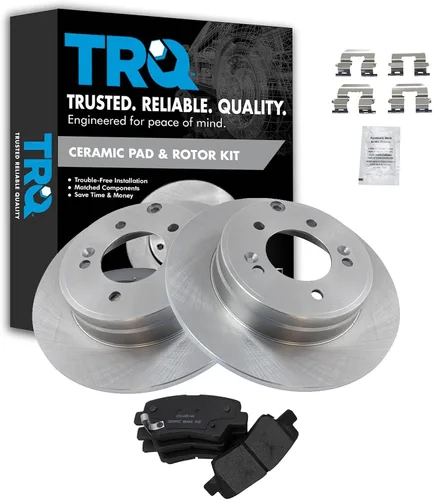 Vista 72 de TRQ Juego de pastillas de freno y rotor de cerámica trasera compatible con Honda Accord V6 1998-02 3.0L con frenos de disco traseros 02-06 Acura RSX