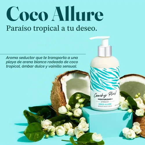 Vista 7 de Coochy Plus Coco Allure - Crema de afeitar íntima + kit para después del afeitado para mujer Made in USA Kit: Coco Allure intimate shaving cream +