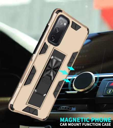 Vista 3 de Funda Samsung Galaxy S20 FE para Galaxy S20 FE 5G de grado militar con función atril integrada con soporte, resistente a prueba de golpes, funda