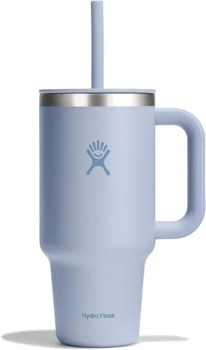 Vista 95 de Hydro Flask Vaso de Viaje con Asa, Tapa y Pajita - Acero Inoxidable Aislado en 24 Oz Aloe