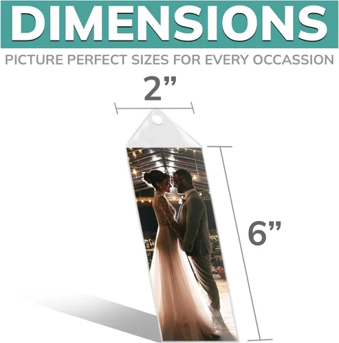 Vista 2 de pbf PHOTO BOOTH FRAMES Fundas de vinilo para marcapáginas de fotos de 2 x 6 pulgadas, soporte para tiras de fotos, marcadores personalizados