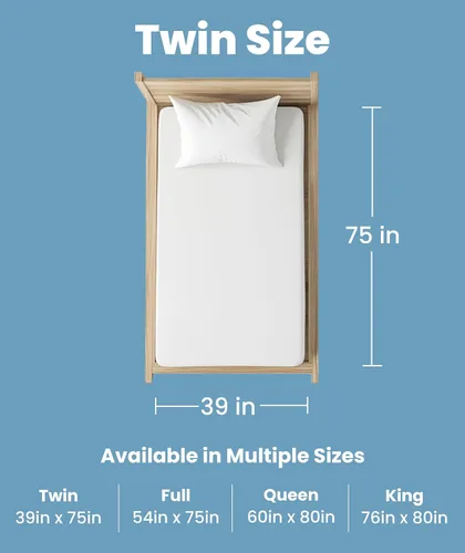 Vista 7 de Everlasting Comfort Protector de colchón de tamaño individual de alta calidad, impermeable e hipoalergénico, diseño silencioso, funda lavable