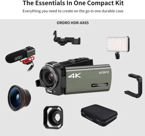 Vista 7 de ORDRO Videocámara 4K UHD Cámara de vídeo digital 1080P con zoom óptico 12x Cámara de transmisión en vivo