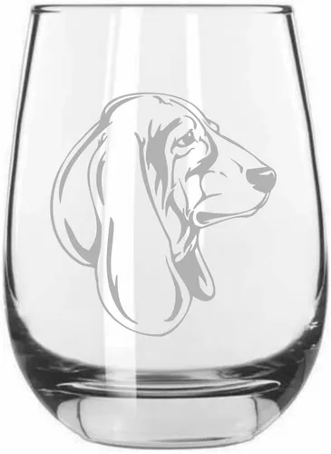 Vista 510 de Shar Pei (chino) - Vaso de vino sin tallo grabado para perro, 15.25 onzas