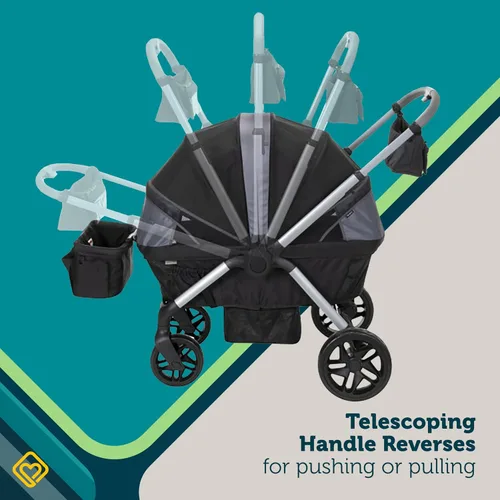 Vista 9 de Safety 1st Summit Wagon - Cochecito para 2 niños con bandeja extraíble en la calle alta