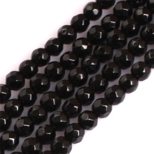 Vista 9 de Granos de piedra preciosa semipreciosa natural del grado AAA para la fabricación de la joyería 15 '' (Rondelle espinela negra/2X4MM)