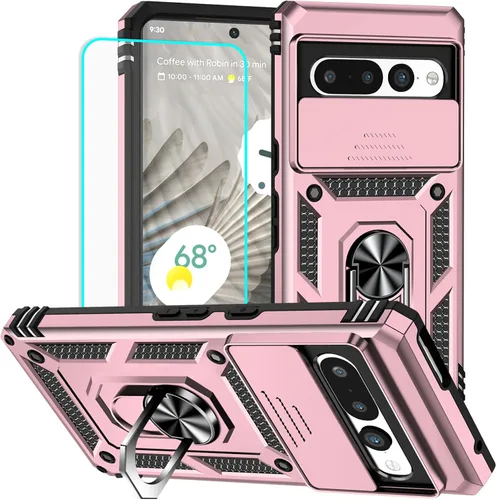 Vista 34 de HNHYGETE Funda para Pixel 6a con protector de pantalla HD, soporte giratorio de grado militar de 360° (resistente) a prueba de golpes para Google