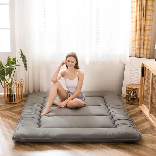 Vista 15 de MAXYOYO Colchón Japonés de Suelo Futón Colchón, Tapete de Tatami Engrosado de 4", Almohadilla para Dormir Plegable Enrollable para Niños y Niñas