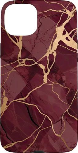 Vista 9 de iPhone 16 Burgundy and Yellow Metamorphic Pattern Case