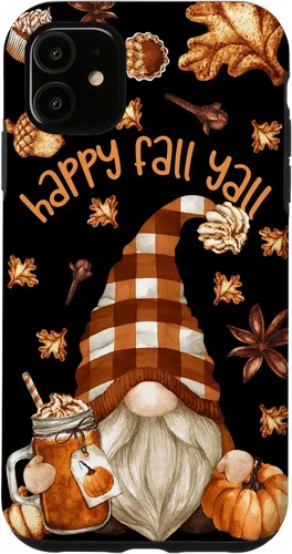 Vista 8 de Funda para iPhone 16 con diseño de especias de calabaza con diseño de gnomo de otoño