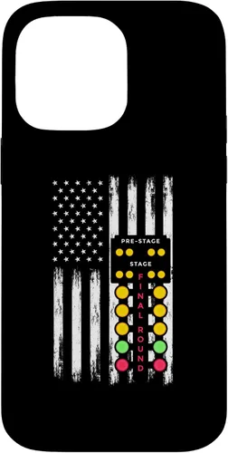 Vista 21 de American Flag Drag Strip Auto Tree Light Racecar Driver Case for iPhone 16