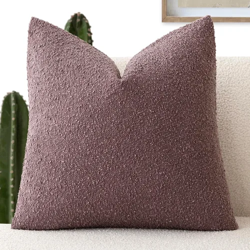 Vista 16 de Foindtower Fundas de almohada decorativas con textura de boucle, fundas de almohada sólidas, neutrales, suaves y acogedoras para silla, sofá