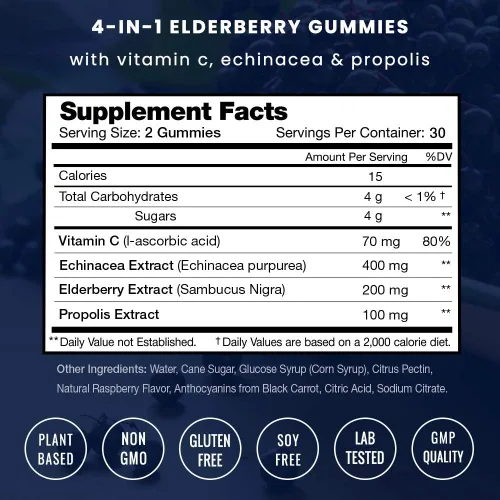 Vista 3 de NutraChamps Paquete de gomitas de vitamina B12 y gomitas de saúco