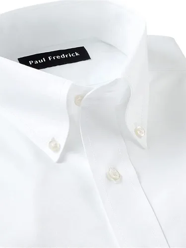 Vista 3 de Paul Fredrick Camisa de vestir de algodón de ajuste a medida para hombre