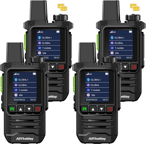 Vista 12 de Walkie Talkies globales gratuitos de por vida, radio 4G PoC, radio nacional, radio PTT bidireccional de larga distancia con linterna para equipos