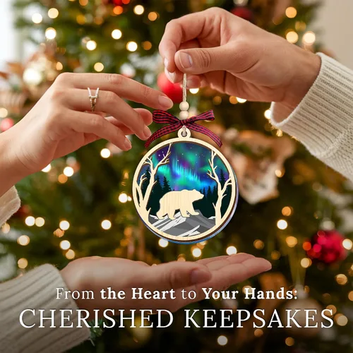 Vista 3 de HEXMOZ Adornos de Oso para Árbol de Navidad - Regalos de Osos para Mujeres, Hombres, Amantes de los Osos - Adorno de Navidad de Osos, Ideas