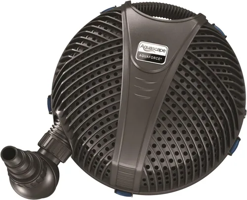 Vista 5 de Aquascape Aquaforce Bomba asincrónica de agua con jaula protectora para estanques, lagos pequeños y cascadas, Negro