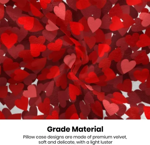 Vista 7 de AEIOAE Juego de 2 fundas de almohada de San Valentín de 16 x 16 pulgadas, almohadas de corazón rojo de amor de algodón para decoración del día