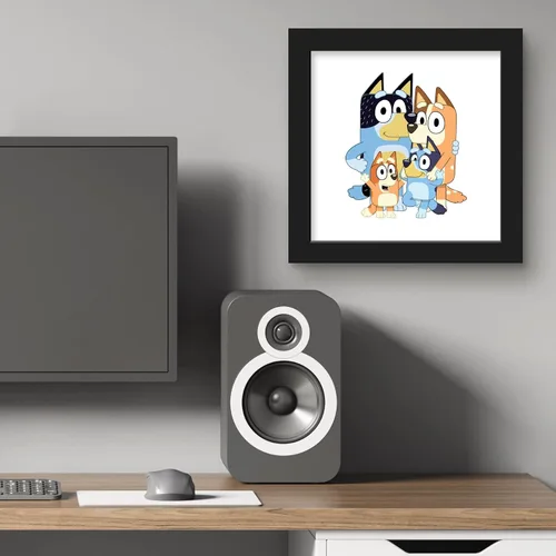 Vista 6 de Gallery Pops Bluey - Arte de pared de papá, mamá, Bluey y bingo, versión enmarcada negra, 12 x 12 pulgadas