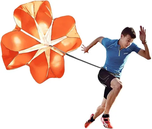 Vista 4 de Bfsmile - Paracaídas de entrenamiento de velocidad para correr de 56 pulgadas con correa ajustable, bolsa de transporte gratuita. Speed Chute