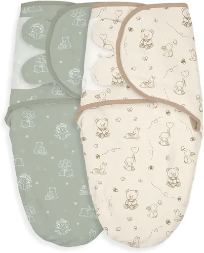 Vista 11 de Pañales de algodón orgánico para recién nacidos, suaves y cómodos con velcro, saco de dormir de 0 a 3 meses, ayuda a calmar el reflejo