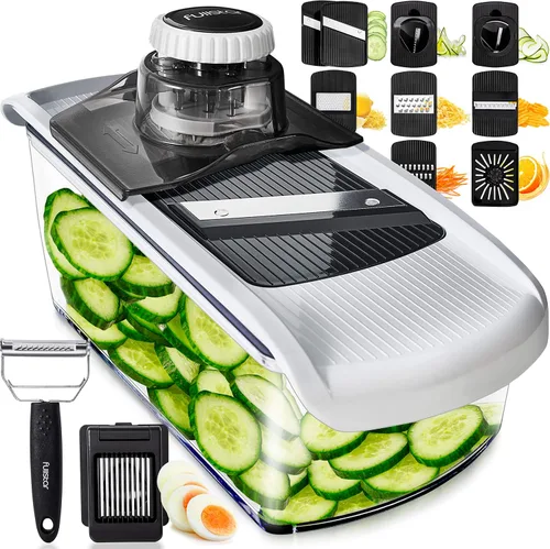 Vista 10 de Fullstar Cortador y rallador de verduras Pro Mandoline con recipiente