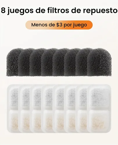 Vista 3 de oneisall 8 filtros de repuesto para fuente inalámbrica para gatos de 2.2L