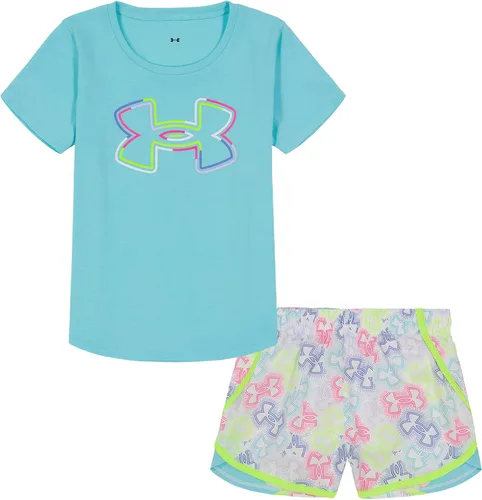 Vista 31 de Under Armour Conjunto de camiseta y pantalones cortos de manga corta de 2 piezas para niña Soft Fabric for Everyday Comfort, Breathable, Lightweight