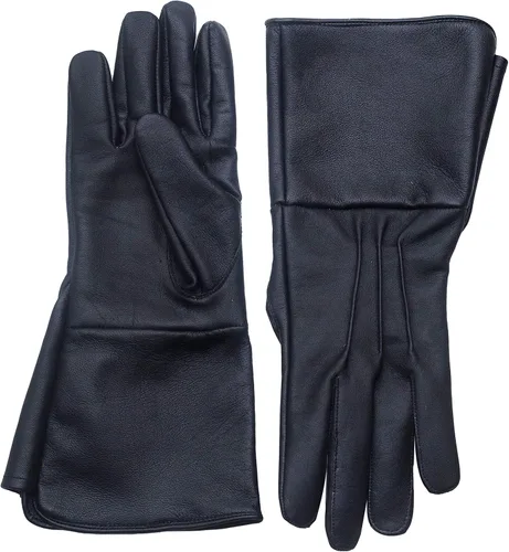 Vista 5 de Guantes de cuero con puño largo, medievales, ajuste perfecto, calidad premium, cuero suave
