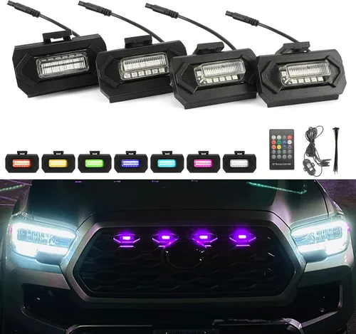 Vista 10 de Luces LED RGB para parrilla para Toyota 4Runner 2014-2019, TRD Pro 2014-2024 SOLAMENTE Front Grille LED light for 4Runner SR5,TRD Off-Road,Limited