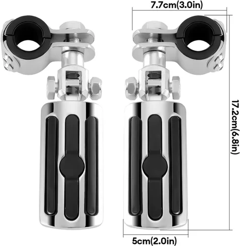 Vista 7 de Estriberas de carretera para motocicleta de 1 a 1 1/3 pulgadas con protector de motor, reposapiés de carretera para Harley Indian Yamaha Honda