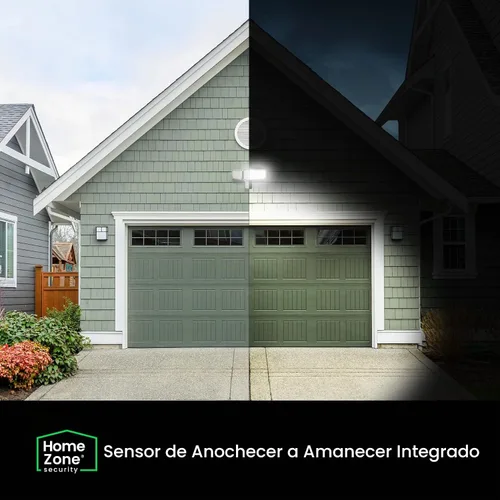 Vista 3 de Home Zone Living - Luz LED con sensor de movimiento de 3 cabezales, 3500 lúmenes, para exteriores, color blanco