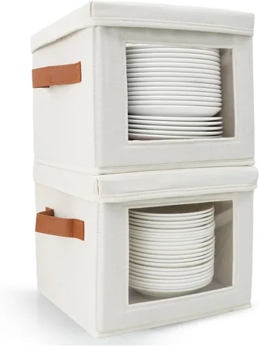 Vista 35 de HOMELUX THEORY 8 piezas de contenedores de almacenamiento de porcelana de carcasa dura, almacenamiento de tazas, copas de vino, utensilios